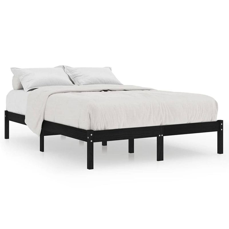 Foto van The living store bedframe grenenhout - 120x200 cm - zwart