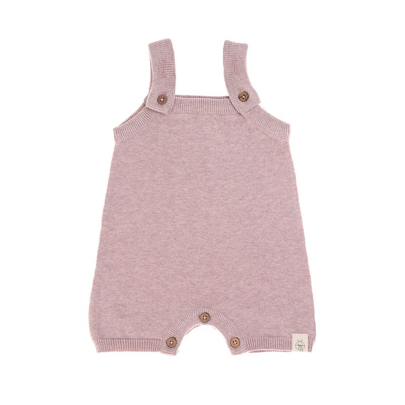 Foto van Lässig baby gebreide jumpsuit gots garden explorer light pink maat 50 56 voor 0 2mnd