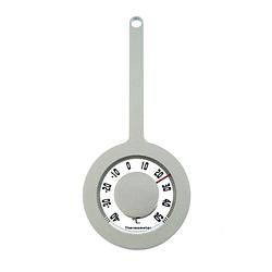 Foto van Buitenthermometer aluminium lolly hangend met zuignap 16,2 x dia. 7,2 cm