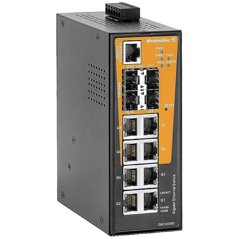 Foto van Weidmüller ie-sw-al12m-8gt-4gesfp industrial ethernet switch 10 / 100 / 1000 mbit/s