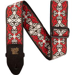 Foto van Ernie ball classic jacquard strap 4695 red trellis gitaarband