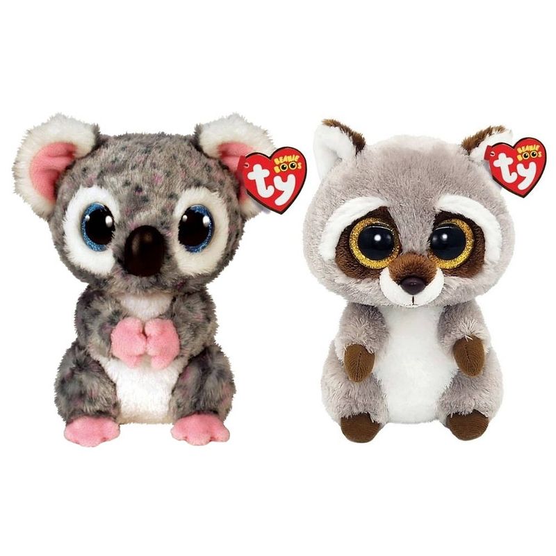 Foto van Ty - knuffel - beanie boo's - karli koala & racoon