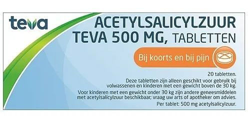 Foto van Ratiopharm acetylsalicylzuur 500mg tabletten 20st