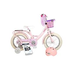 Foto van Volare kinderfiets ashley - 14 inch - roze - 95% afgemonteerd - met fietshelm en accessoires