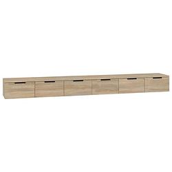 Foto van Vidaxl wandkasten 2 st 102x30x20 cm bewerkt hout sonoma eikenkleurig