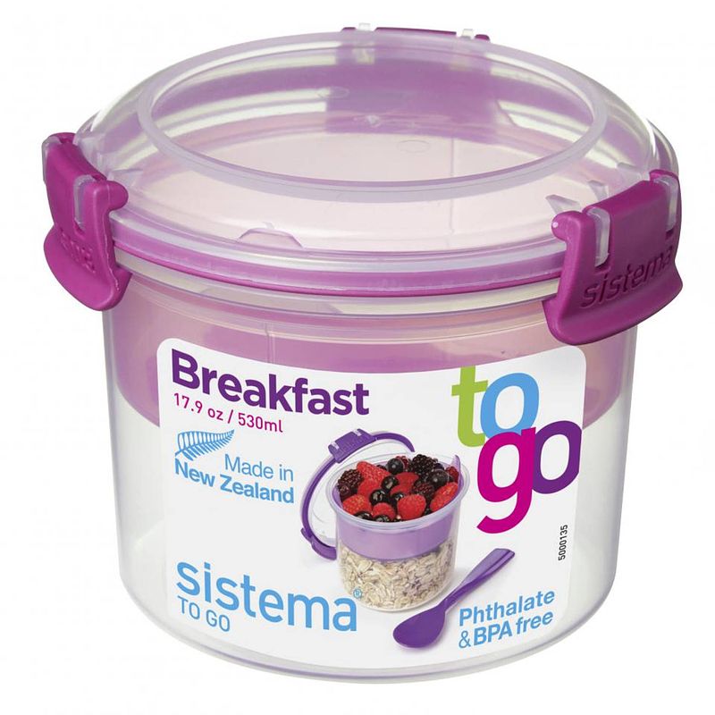 Foto van Sistema to go ontbijtkom/vershouddoos - 530 ml - roze