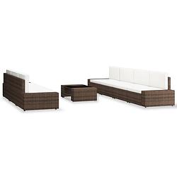 Foto van Infiori 8-delige loungeset poly rattan bruin