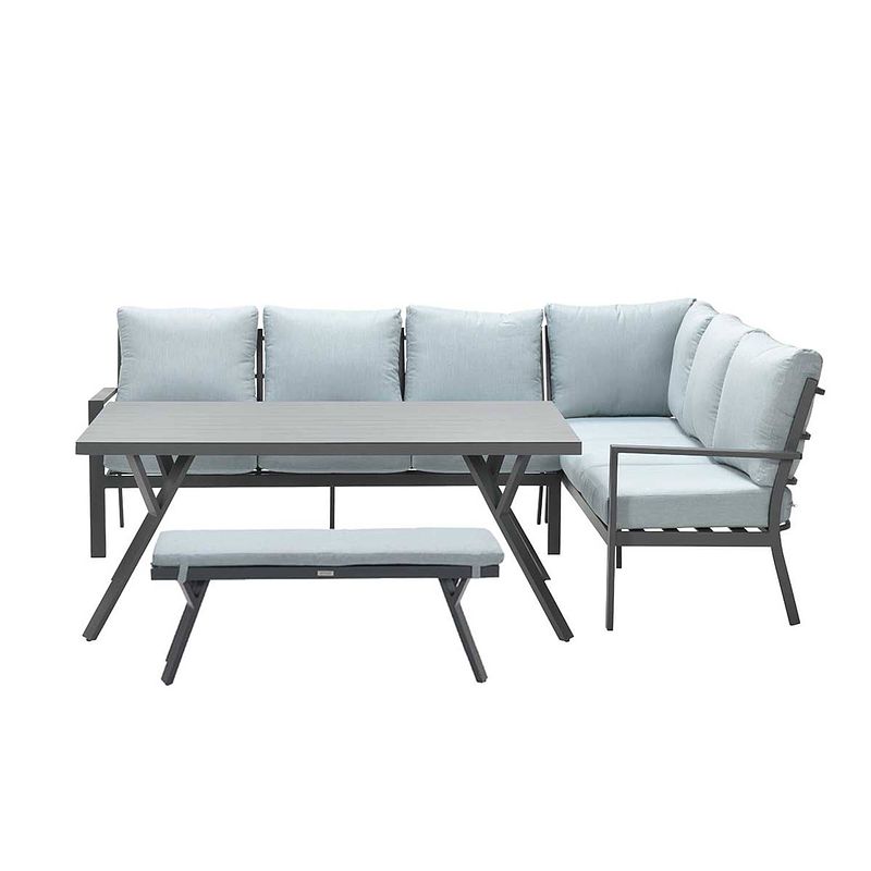 Foto van Garden impressions senja lounge dining set 4-delig rechts - mint grijs