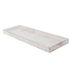 Foto van Houten white wash kaarsenplateau onderzet bord/kaarsonderzetter 60 x 20 cm - kaarsenplateaus