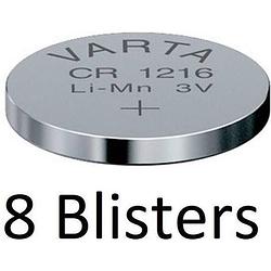 Foto van 8 stuks (8 blisters a 1 st) varta cr1216 wegwerpbatterij lithium