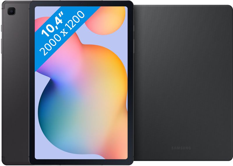 Foto van Samsung galaxy tab s6 lite (2022) 64 gb wifi + 4g grijs + samsung book case grijs