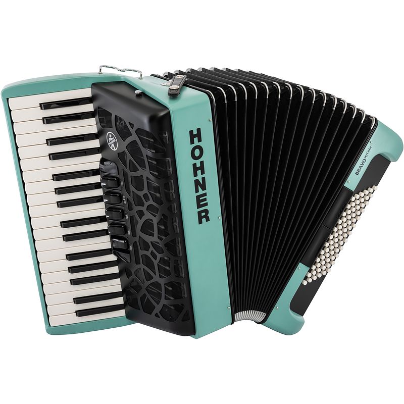 Foto van Hohner bravo iii 72 mycolor silent key wind accordeon