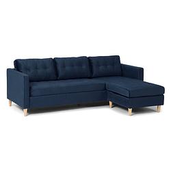 Foto van Mars bank ba2, chaise longue naar rechts of links gedraaid in velour blauw.