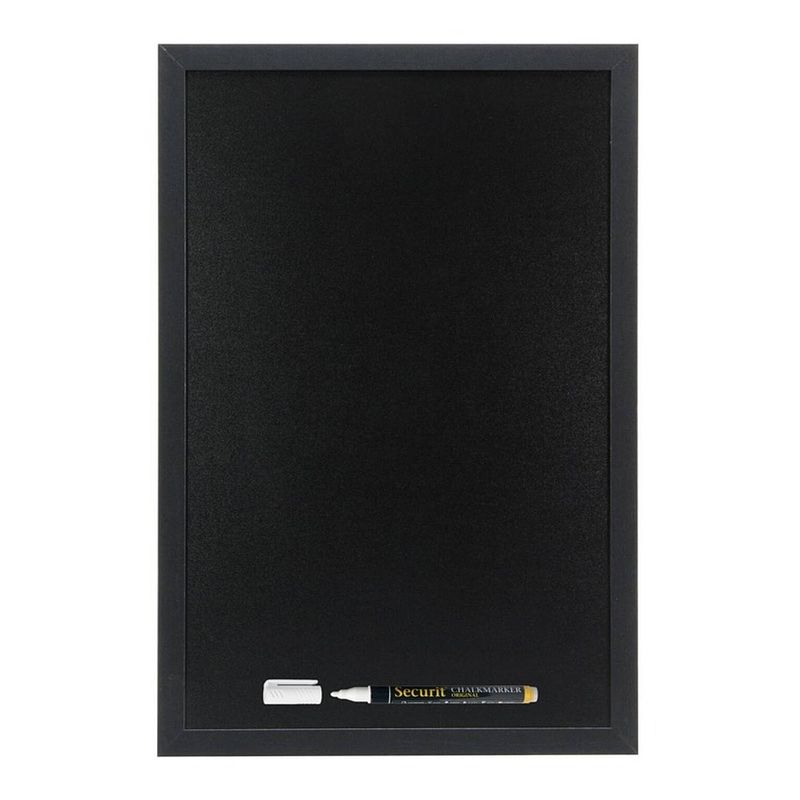 Foto van Zwart krijtbord/schoolbord met 1 stift 40 x 60 cm - krijtborden