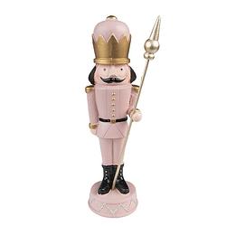 Foto van Clayre & eef kerstdecoratie notenkraker 17 cm roze kunststof decoratief figuur decoratieve accessoires woonaccessoires