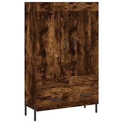 Foto van Vidaxl hoge kast 69,5x31x115 cm bewerkt hout gerookt eikenkleurig