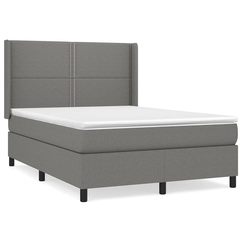 Foto van The living store boxspringbed - comfort max - donkergrijs 193x147x118/128 - pocketvering matras