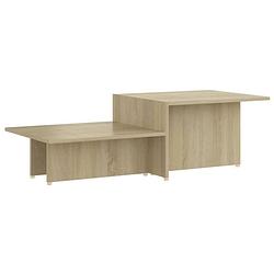 Foto van The living store salontafel - sonoma eiken - 111.5 x 50 x 33 cm - 2 tafelbladen