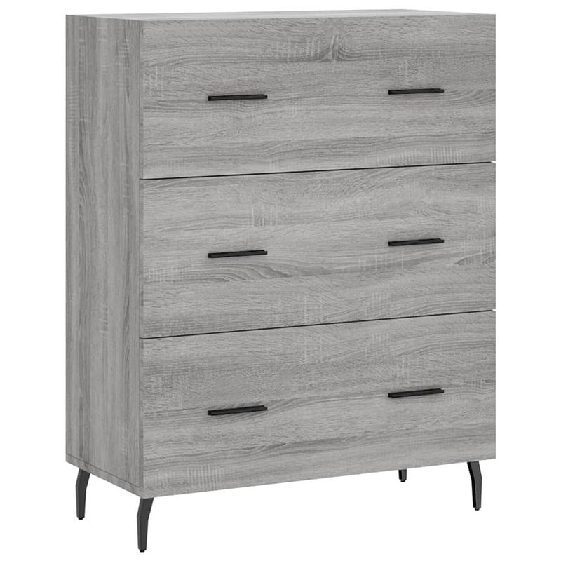 Foto van Vidaxl dressoir 69,5x34x90 cm bewerkt hout grijs sonoma eikenkleurig