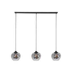 Foto van Steinhauer lotus hanglamp - e27 (grote fitting) - smokeglas en zwart