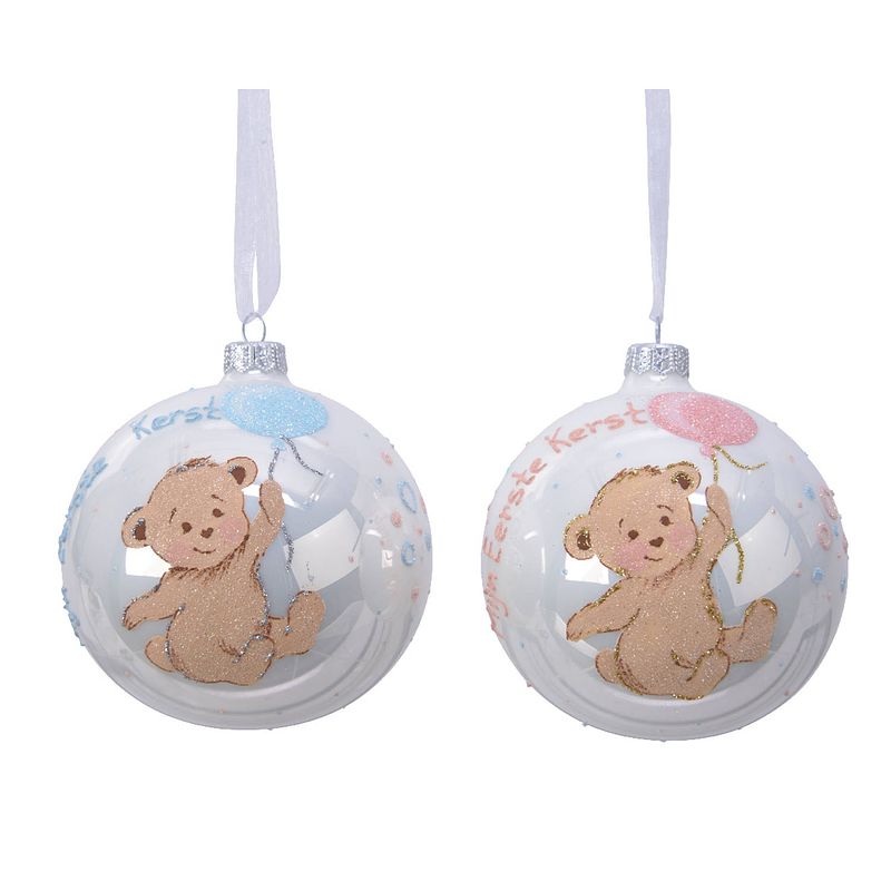 Foto van Kerstbal glas baby beer nl d10 cm assorti