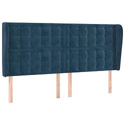 Foto van Vidaxl hoofdbord met randen 183x23x118/128 cm fluweel donkerblauw