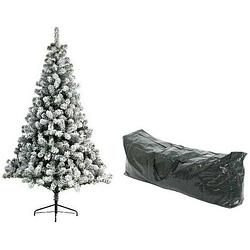 Foto van Kunst kerstboom imperial pine 180 cm met sneeuw en opbergzak - kunstkerstboom