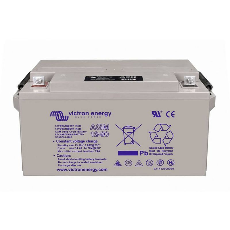 Foto van Victron energy deep cycle loodaccu 12 v 90 ah loodvlies (agm) (b x h x d) 350 x 183 x 167 mm