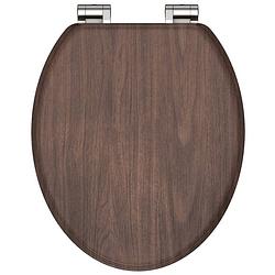 Foto van Schütte toiletbril met soft-close dark wood mdf