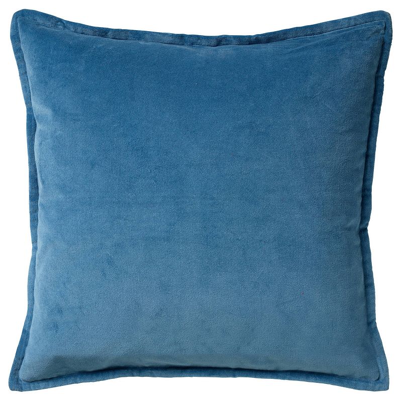 Foto van Dutch decor caith - sierkussen velvet provincial blue 50x50 cm - blauw - blauw