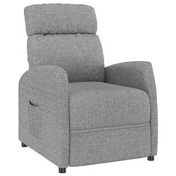 Foto van The living store fauteuil hoge rug - stof - lichtgrijs - 67 x 86 x 100 cm - 100% polyester