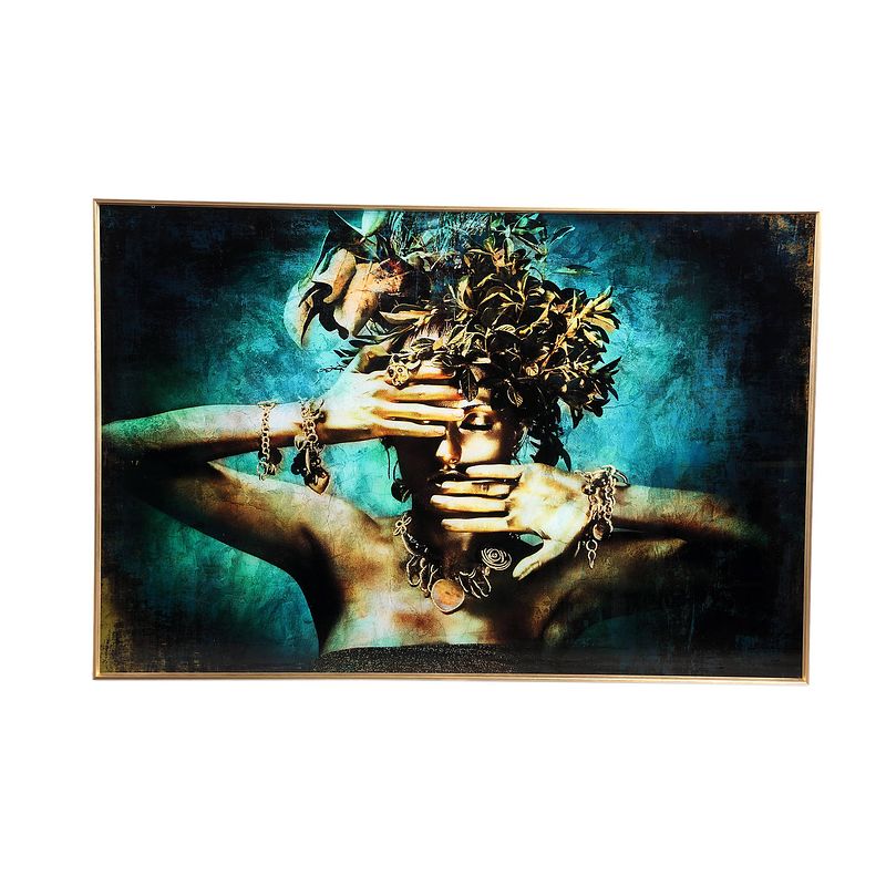 Foto van Ptmd melani glass art wall picture embrace nature wide