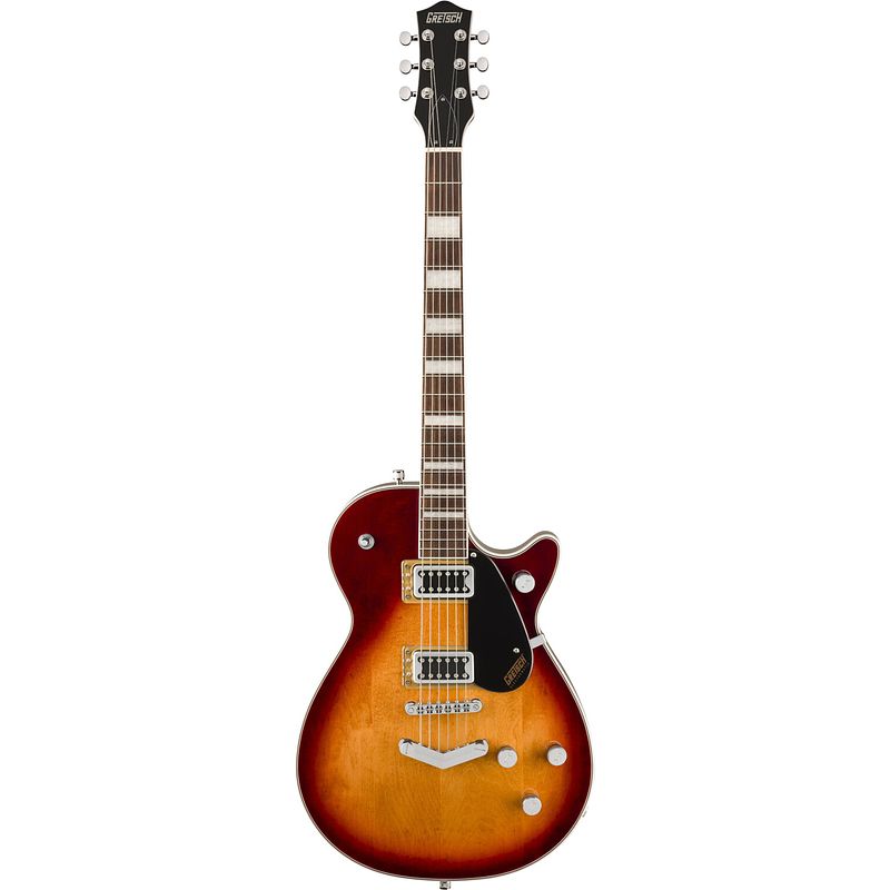 Foto van Gretsch g5220 electromatic jet bt single-cut v-stoptail sweet tea elektrische gitaar