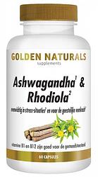 Foto van Golden naturals ashwagandha & rhodiola complex capsules