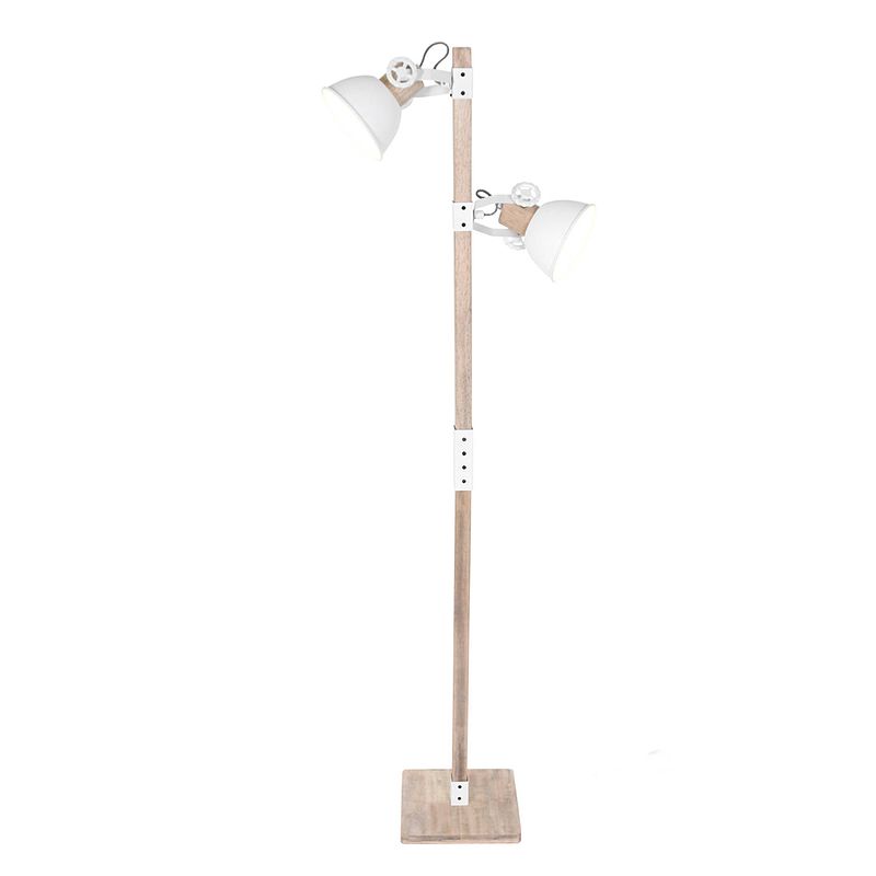 Foto van Mexlite gearwood staande lamp wit