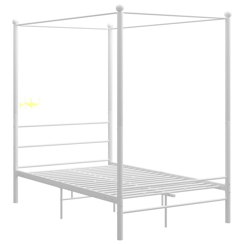 Foto van The living store bedframe maxima wit - 208 x 126 x 201 cm - gepoedercoat metaal