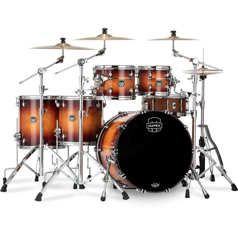 Foto van Mapex se628xmpo saturn evolution maple stage+ exotic sunburst 5-delige shellset