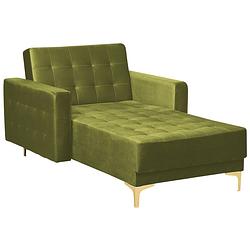 Foto van Beliani aberdeen - chaise longue-groen-fluweel