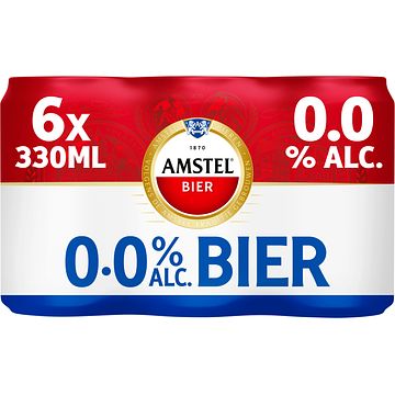 Foto van Amstel pilsener 0.0 bier blik 6 x 330ml bij jumbo