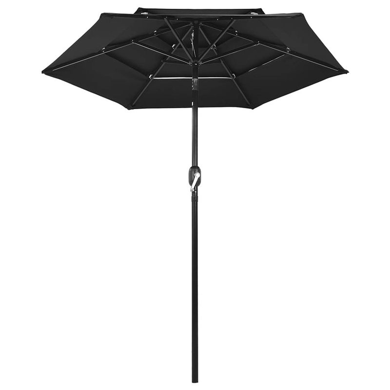 Foto van The living store parasol 200x228 cm - uv-beschermend polyester - inklapbaar - zwart