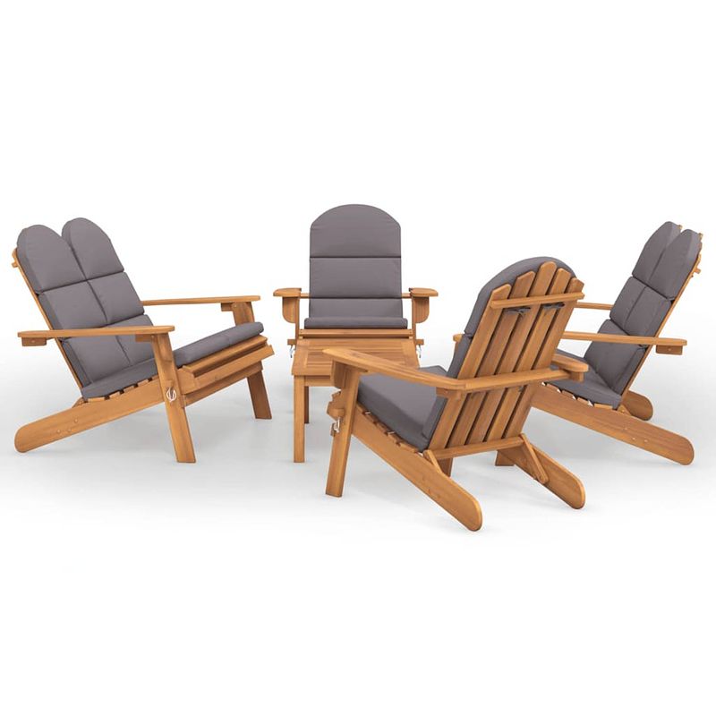 Foto van Vidaxl 5-delige loungeset adirondack massief acaciahout