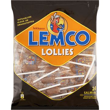 Foto van Lemco lollies salmiak 24 stuks 240g bij jumbo