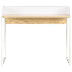 Foto van The living store bureau hoek - 90x60x88 cm - u-vormige poten - verhoogde achterkant - wit/eiken