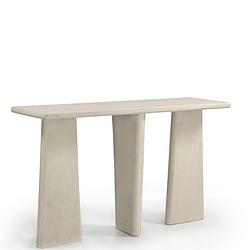 Foto van Giga meubel sidetable beige - mangohout - 130 cm - sidetable chiara