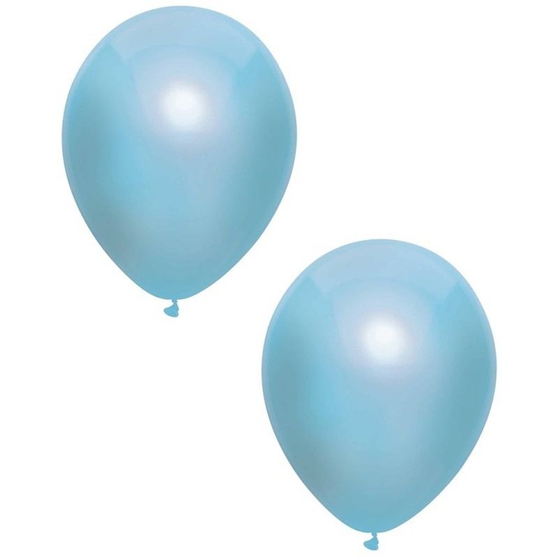 Foto van 20x blauwe metallic ballonnen 30 cm - ballonnen