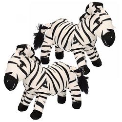 Foto van 2x stuks pluche zebra knuffel 18 cm - knuffeldier