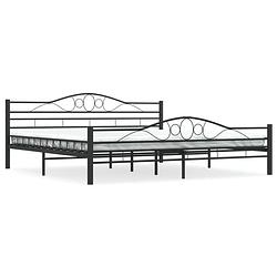 Foto van The living store metalen bedframe - elegant en klassiek - 210 x 187 x 85 cm - zwart