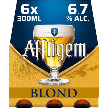 Foto van 2e halve prijs | affligem blond bier fles 6 x 30cl aanbieding bij jumbo