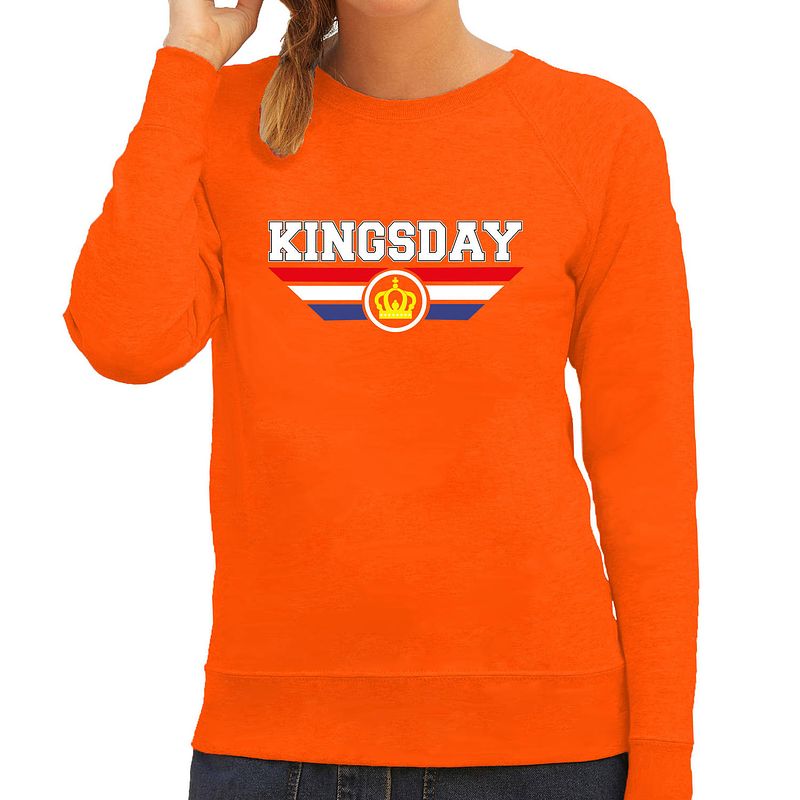 Foto van Kingsday sweater oranje voor dames - koningsdag truien 2xl - feesttruien