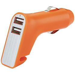 Foto van Xd collection usb-autolader veiligheidstool 6,8 cm abs oranje